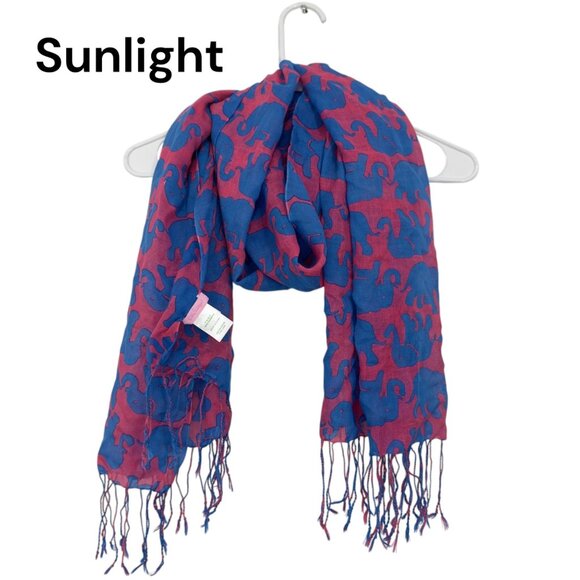 Lilly Pulitzer Silk&Cashmere Elephant Print Scarf  27''X74'' Multifuntional Wrap - Picture 1 of 12